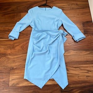 Light blue front wraparound dress